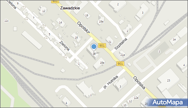 Zawadzkie, Opolska, 18, mapa Zawadzkie