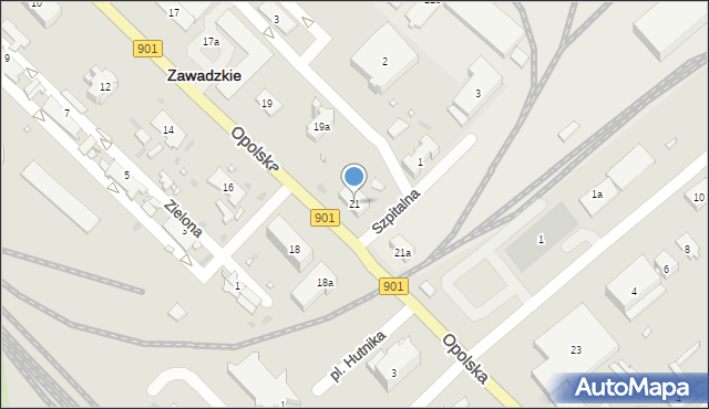 Zawadzkie, Opolska, 21, mapa Zawadzkie