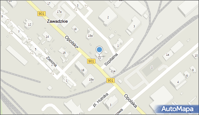 Zawadzkie, Opolska, 21, mapa Zawadzkie