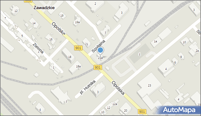 Zawadzkie, Opolska, 21a, mapa Zawadzkie