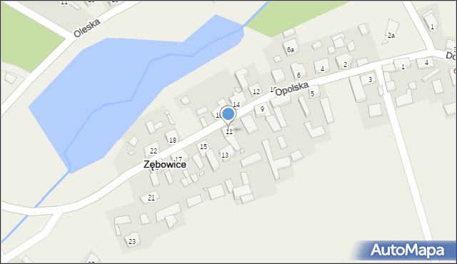 Zębowice, Opolska, 11, mapa Zębowice