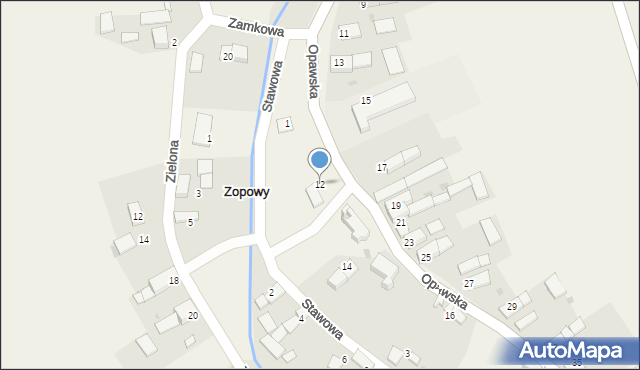 Zopowy, Opawska, 12, mapa Zopowy