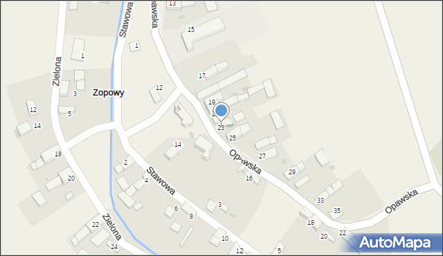 Zopowy, Opawska, 23, mapa Zopowy