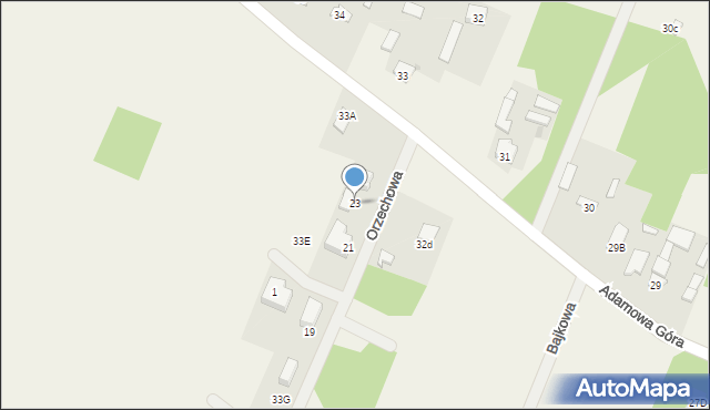 Adamowa Góra, Orzechowa, 23, mapa Adamowa Góra