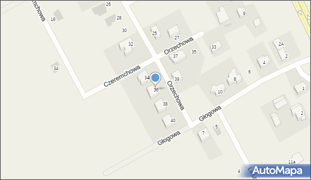 Bartąg, Orzechowa, 36, mapa Bartąg