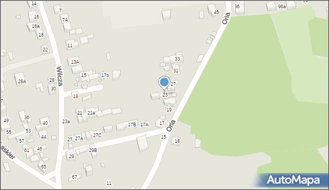Będzin, Orla, 23, mapa Będzin
