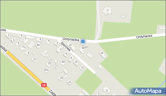 Białystok, Ordynacka, 14, mapa Białegostoku