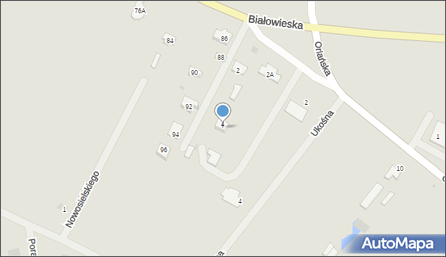 Bielsk Podlaski, Orlańska, 2A, mapa Bielsk Podlaski