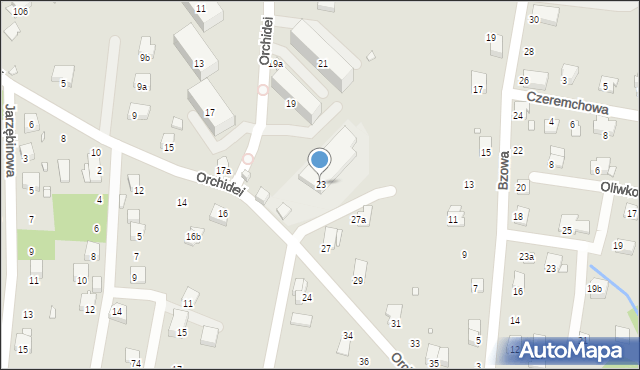 Bielsko-Biała, Orchidei, 23, mapa Bielsko-Białej