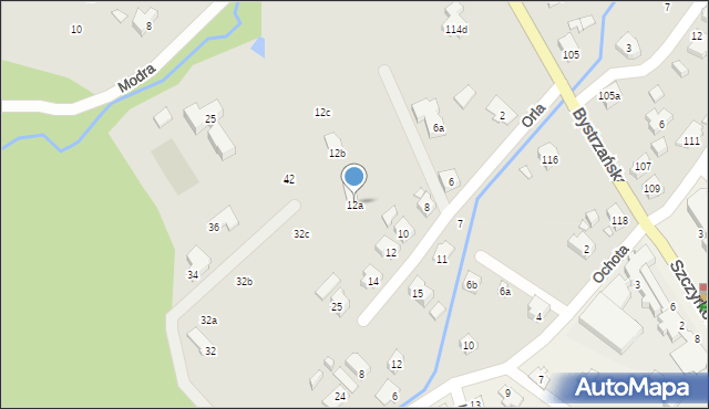 Bielsko-Biała, Orla, 12a, mapa Bielsko-Białej