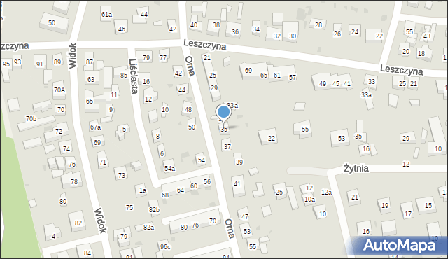 Bydgoszcz, Orna, 35, mapa Bydgoszczy