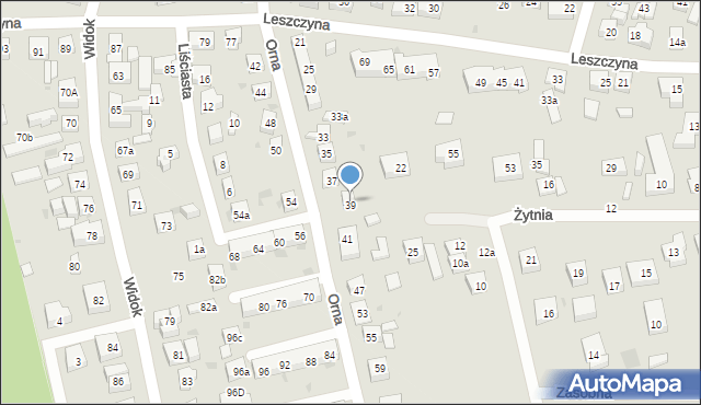 Bydgoszcz, Orna, 39, mapa Bydgoszczy