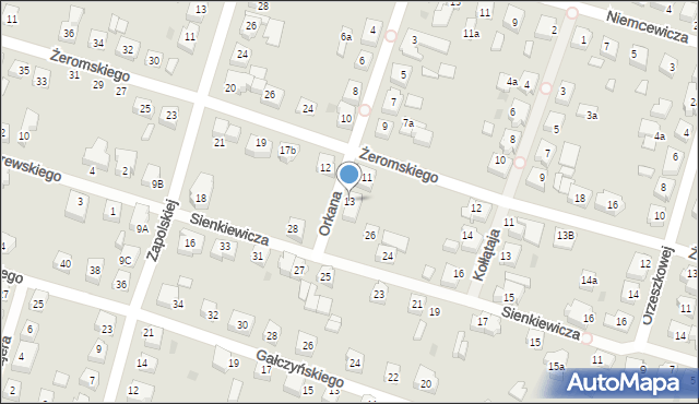 Chojnice, Orkana Władysława, 13, mapa Chojnic