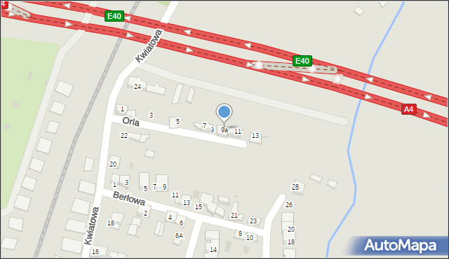 Chrzanów, Orla, 9a, mapa Chrzanów