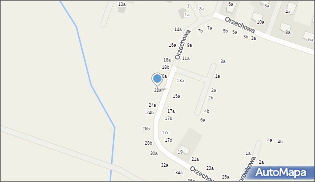 Chrząstawa Mała, Orzechowa, 22a, mapa Chrząstawa Mała