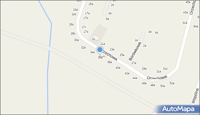 Chrząstawa Mała, Orzechowa, 36a, mapa Chrząstawa Mała