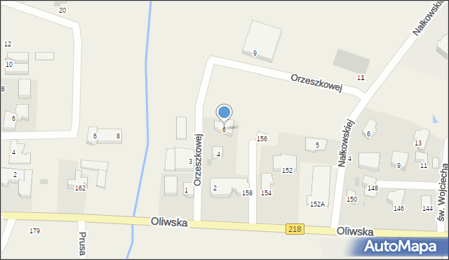 Chwaszczyno, Orzeszkowej Elizy, 6, mapa Chwaszczyno