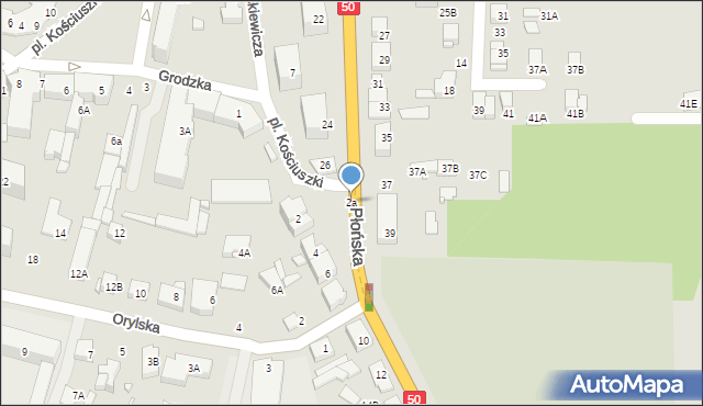 Ciechanów, Orylska, 2a, mapa Ciechanów