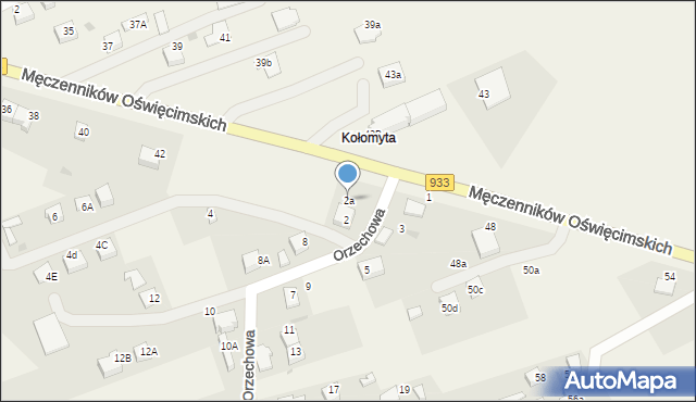 Ćwiklice, Orzechowa, 2a, mapa Ćwiklice