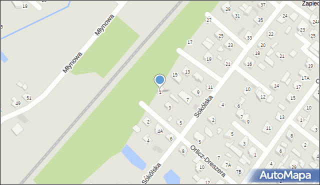 Czarna Białostocka, Orlicz-Dreszera Gustawa, gen., 1, mapa Czarna Białostocka