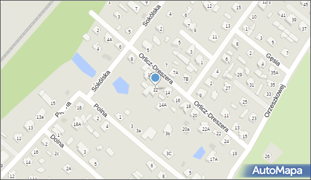 Czarna Białostocka, Orlicz-Dreszera Gustawa, gen., 12, mapa Czarna Białostocka