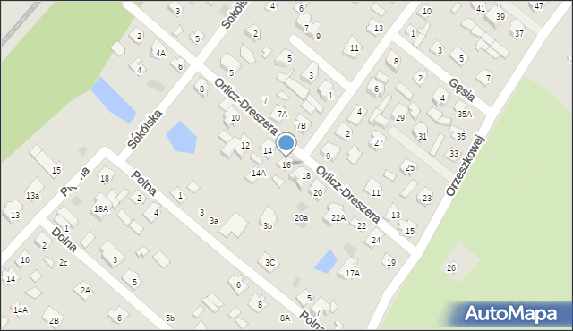 Czarna Białostocka, Orlicz-Dreszera Gustawa, gen., 16, mapa Czarna Białostocka