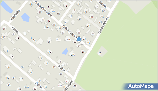 Czarna Białostocka, Orlicz-Dreszera Gustawa, gen., 24, mapa Czarna Białostocka