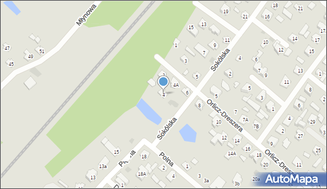 Czarna Białostocka, Orlicz-Dreszera Gustawa, gen., 4, mapa Czarna Białostocka