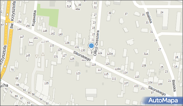 Częstochowa, Orlicz-Dreszera Gustawa, gen., 3, mapa Częstochowy