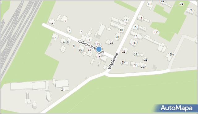 Dąbrowa Górnicza, Orlicz-Dreszera Gustawa, gen., 16, mapa Dąbrowa Górnicza