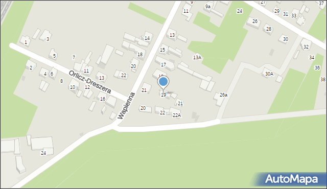 Dąbrowa Górnicza, Orlicz-Dreszera Gustawa, gen., 19, mapa Dąbrowa Górnicza