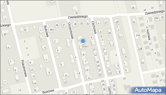 Długołęka, Orzechowa, 3, mapa Długołęka