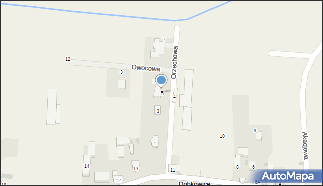 Dobkowice, Orzechowa, 5, mapa Dobkowice