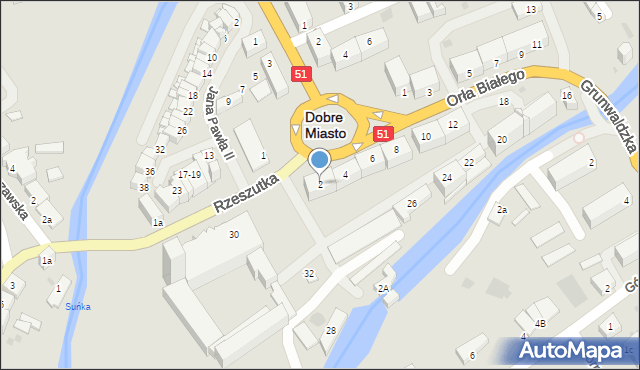 Dobre Miasto, Orła Białego, 2, mapa Dobre Miasto