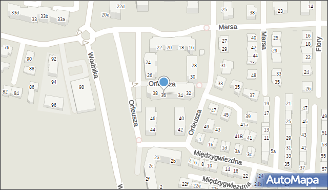 Gdańsk, Orfeusza, 36, mapa Gdańska