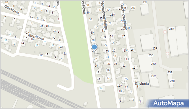 Gdynia, Orzechowa, 24a, mapa Gdyni