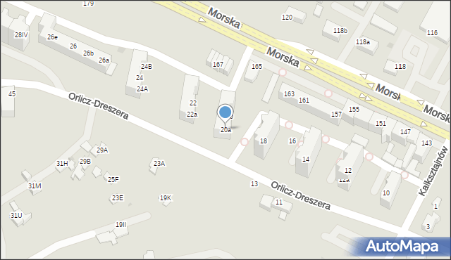 Gdynia, Orlicz-Dreszera Gustawa, gen., 20a, mapa Gdyni