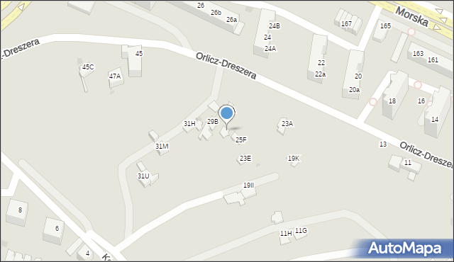 Gdynia, Orlicz-Dreszera Gustawa, gen., 27E, mapa Gdyni