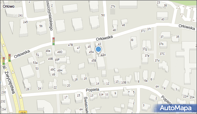 Gdynia, Orłowska, 43A, mapa Gdyni