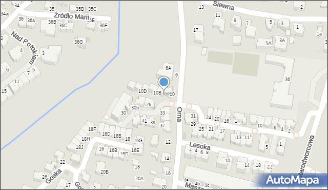 Gdynia, Orna, 10A, mapa Gdyni