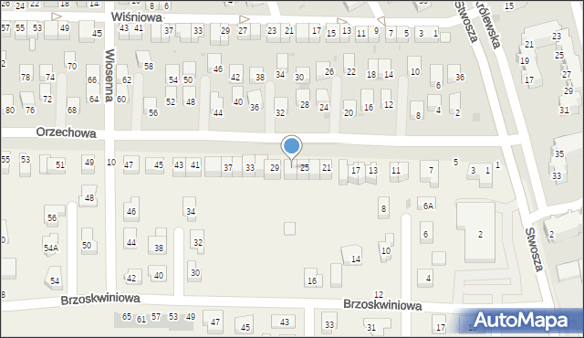 Głogów, Orzechowa, 27, mapa Głogów