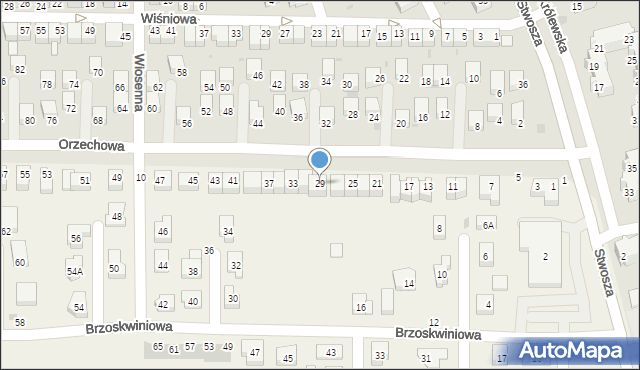 Głogów, Orzechowa, 29, mapa Głogów