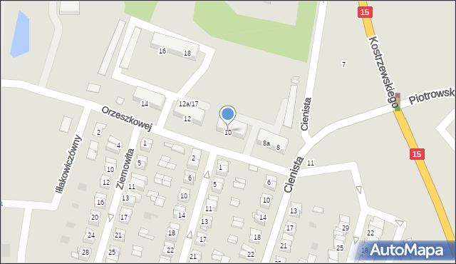 Gniezno, Orzeszkowej Elizy, 10, mapa Gniezna