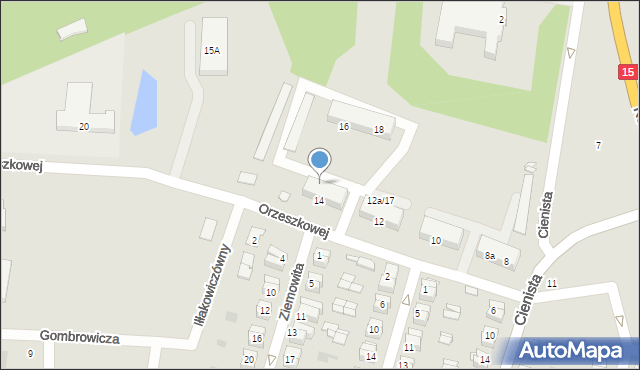 Gniezno, Orzeszkowej Elizy, 14a, mapa Gniezna