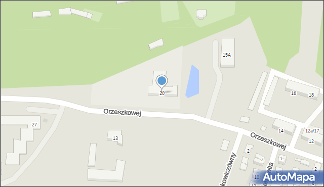 Gniezno, Orzeszkowej Elizy, 20, mapa Gniezna