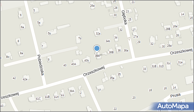 Gniezno, Orzeszkowej Elizy, 38A, mapa Gniezna