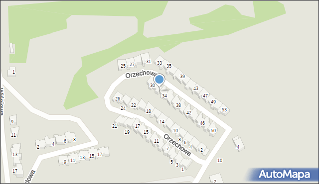 Gostyń, Orzechowa, 32, mapa Gostyń