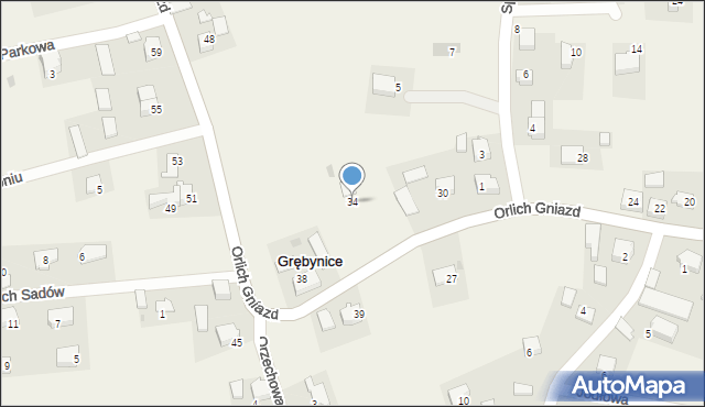 Grębynice, Orlich Gniazd, 34, mapa Grębynice