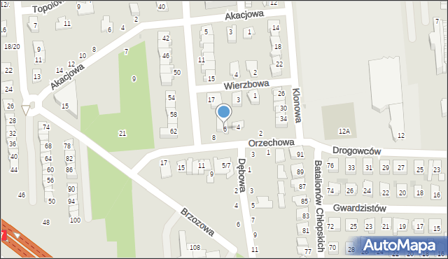 Grójec, Orzechowa, 6, mapa Grójec