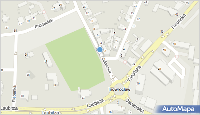 Inowrocław, Orłowska, 2a, mapa Inowrocławia